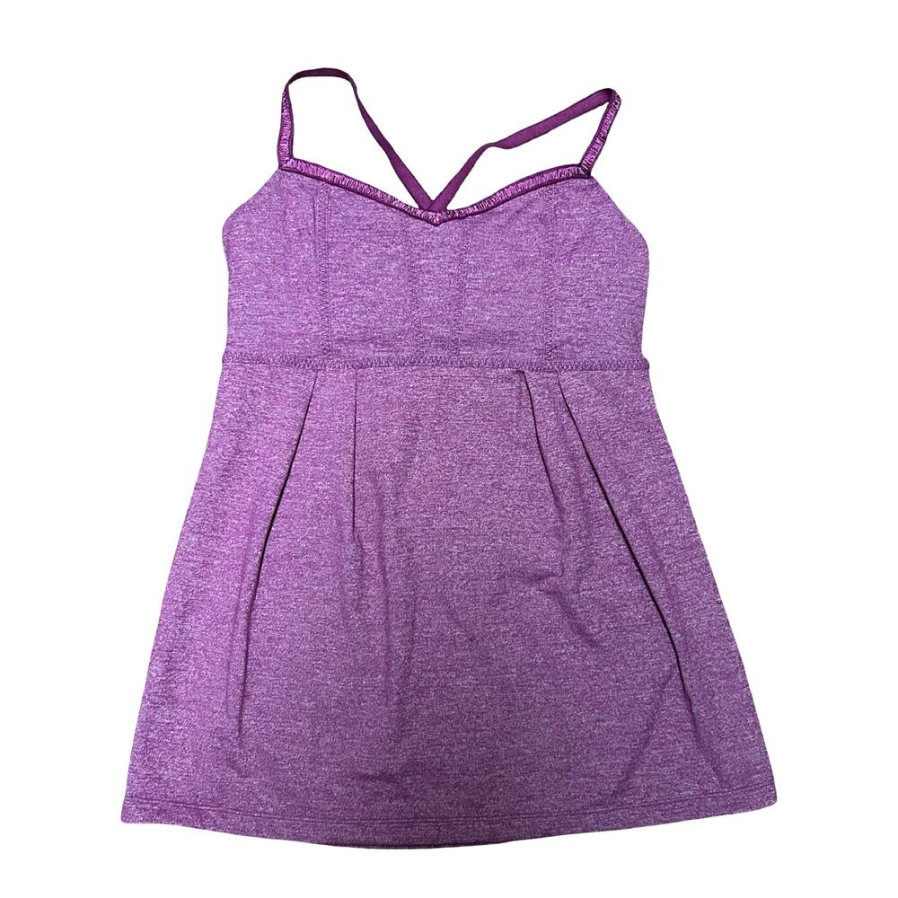 Lululemon Bulerias Babydoll Crossback Tank Top Womens 8 Heathered Purple